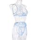 Alias Sexy Lingerie Women's Underwear See Through Sensual Lingerie Woman Exotic Costumes Bra with Bones Lingerie 3 Pieces