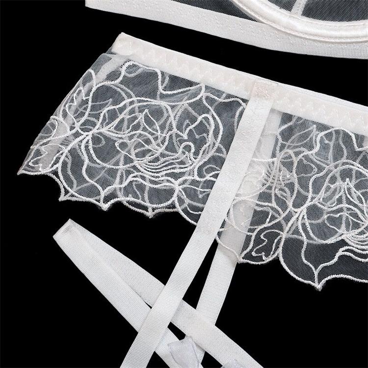 Alias Sexy Lingerie Women's Underwear See Through Sensual Lingerie Woman Exotic Costumes Bra with Bones Lingerie 3 Pieces