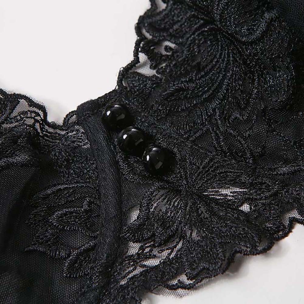 Alias holesale Ladies Lingerie Sets Lace Embroidery Sexy Perspective Bra And Panty Set