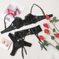 Alias holesale Ladies Lingerie Sets Lace Embroidery Sexy Perspective Bra And Panty Set