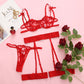 Alias hot sale 3 pcs sets of women sexy lingerie with lace embroidery with high quality