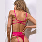 Alias hot sale 3 pcs sets of women sexy lingerie with lace embroidery with high quality