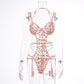 Alias high quality Floral Embroidery Women's sexy lingerie Teddy Bodysuit Garters Lingerie Set