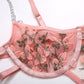 Alias high quality Floral Embroidery Women's sexy lingerie Teddy Bodysuit Garters Lingerie Set