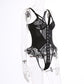 Alias 2022 High Quality New Design Embroidery Teddy Hollow Out Black Lace Bodysuit Lingerie For Women