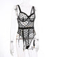 Alias plaid Bodysuit Sensual Lingerie With Chain Open Crotchless Teddy Bear Transparent Lace Sissy Erotic Body Sexy Whores