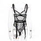 Alias plaid Bodysuit Sensual Lingerie With Chain Open Crotchless Teddy Bear Transparent Lace Sissy Erotic Body Sexy Whores