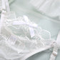 Alias 2022 new white embroidered lace transparent mesh sexy underwear 3 pcs sets for women