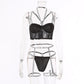 Alias Hot Sales Hot Girl Sexy Women Lingerie 3 Pes Sets Garter Belt T-string Female Suit