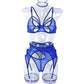 Alias 2022 Hot Style Fashion Hollow Out Mesh Push Up Bra And Panties Women Lingerie Set With High Quality Custom