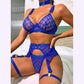 Alias Latest Designed Lady Mature Sexy Blue Chain Lingerie Set For Women