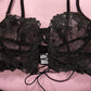 Alias new arrival high-end sexy lingerie strappy with garter belts lace embroidery bra and panty sets women underwear