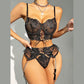 Alias new arrival high-end sexy lingerie strappy with garter belts lace embroidery bra and panty sets women underwear