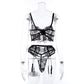 Alias new arrival high-end sexy lingerie strappy with garter belts lace embroidery bra and panty sets women underwear