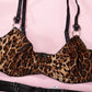 Alias New Hot Women Sexy Underwear Leopard Print Lingerie Lace Garter Lingerie Set