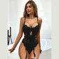 Alias New Arrival Sexy Lingerie Women Lace Chain Sleepwear Mesh Lace Floral See-through Corset Tops Catsuit Bodysuit