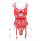 Alias New Arrival Sexy Lingerie Women Lace Chain Sleepwear Mesh Lace Floral See-through Corset Tops Catsuit Bodysuit