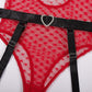 Alias 2023 new Valentine's Day red love lace onesie porn two-piece sexy underwear