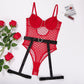 Alias 2023 new Valentine's Day red love lace onesie porn two-piece sexy underwear