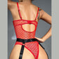 Alias 2023 new Valentine's Day red love lace onesie porn two-piece sexy underwear