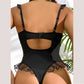 Alias Pure color bodysuit erotic hot transparent sexy lingerie One Piece Black Lingerie Women Lace Lingerie