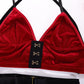 Alias European and American sexy breasted hollowed out Valentine's Day sexy underwear three-piece set