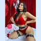 Alias European and American sexy breasted hollowed out Valentine's Day sexy underwear three-piece set