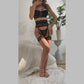 Alias Sexy black Mesh Lace transparent 3 pcs set women lingerie sexy underwear